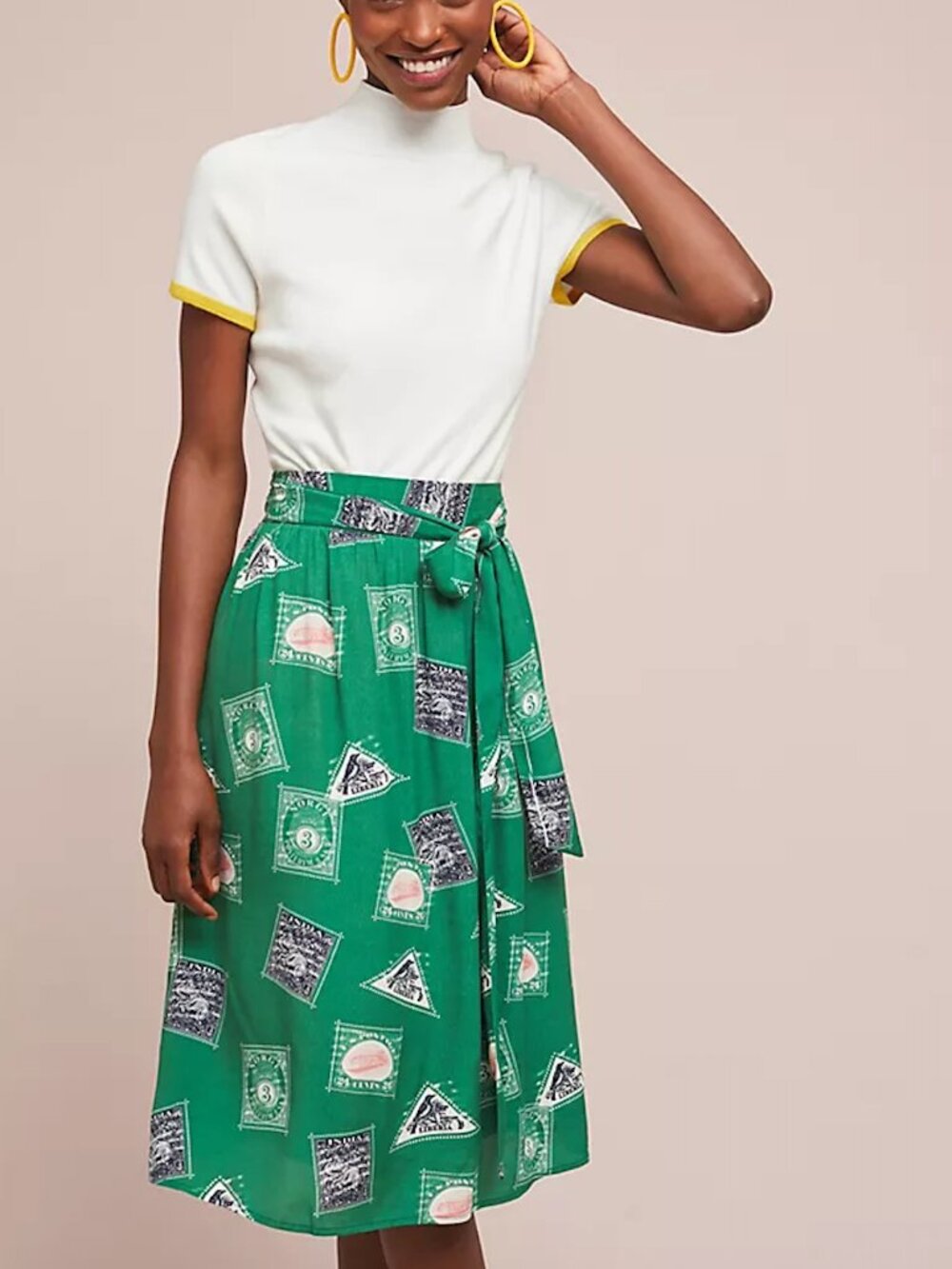 Anthropologie Porridge Getaway Printed Skirt